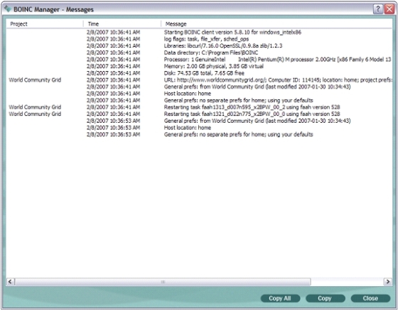 BOINC Simple GUI Messages Window
